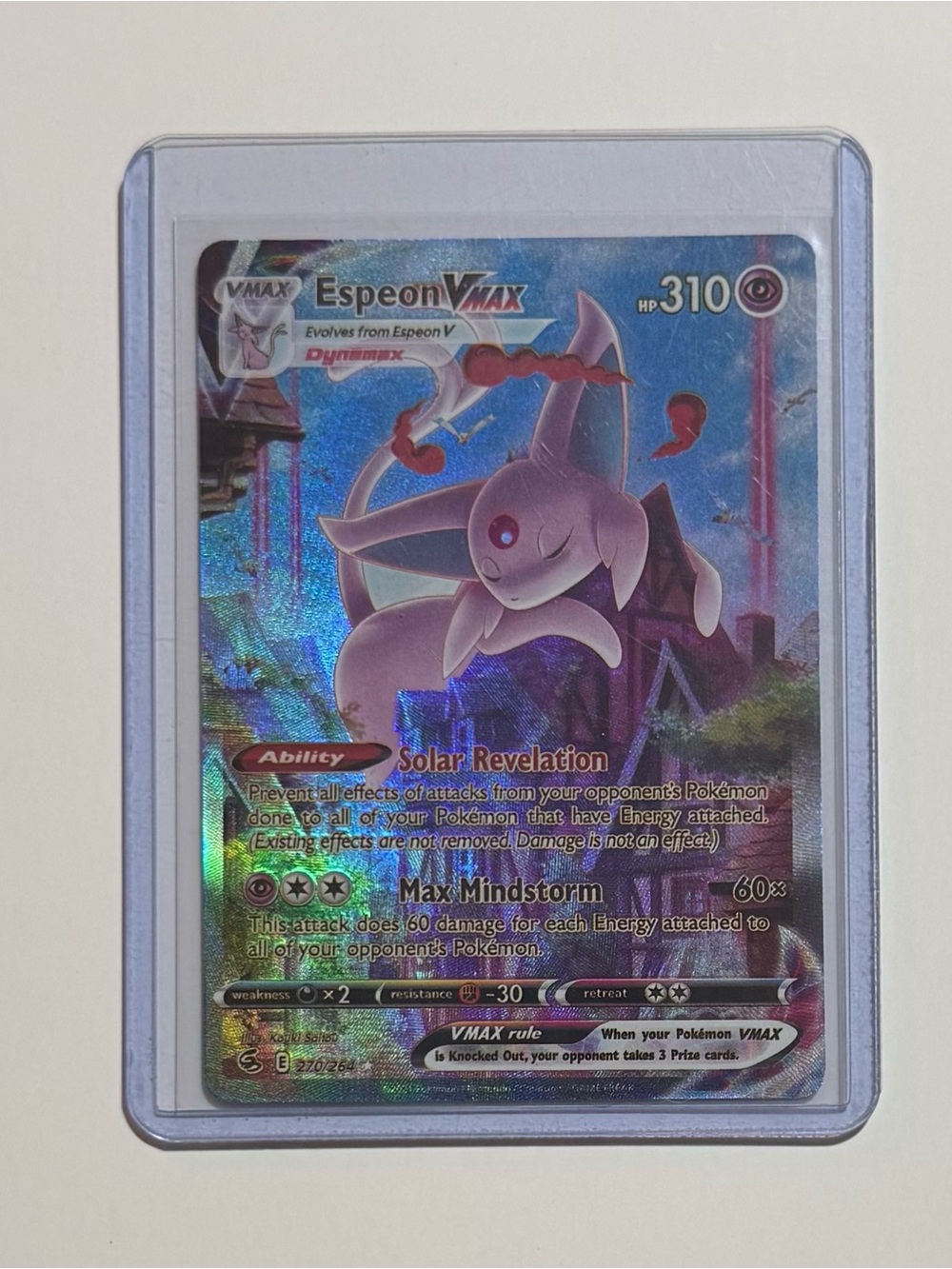 Espeon VMAX Alt Art 270/264 Swsh08 Fusion Strike Holo, Fan Art, DIY Custom Card - Picture 3 of 4